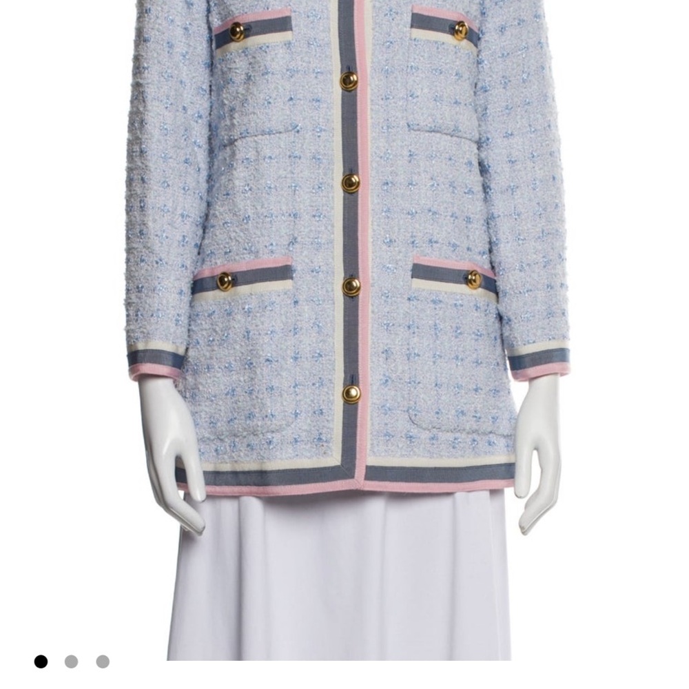 Gucci Blue and Pink Blazer with Textured Design